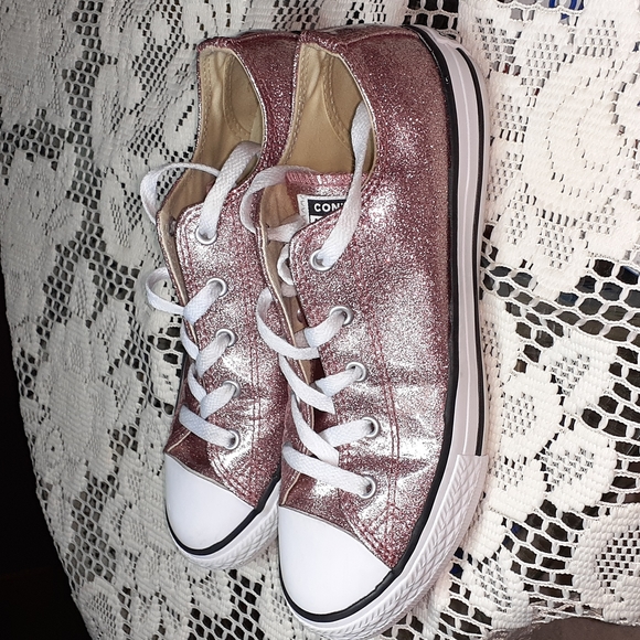 Converse Shoes - Converse All Star Chuck Taylor Pink Glitter Sneakers Womens Size 6/Junior 4